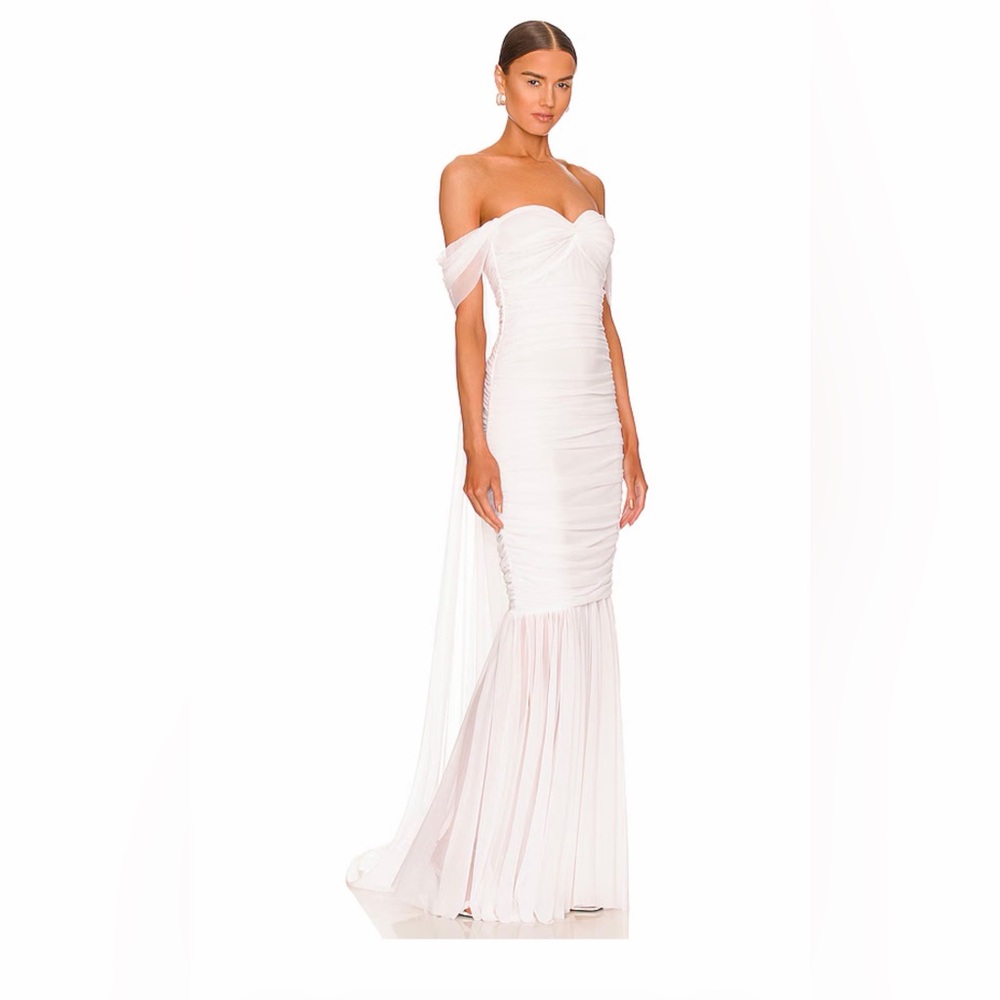 Norma Kamali Strapless White Gown